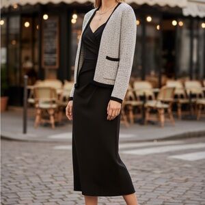 Ann Taylor Factory Black Midi Skirt